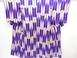 アンティーク　錦紗矢羽根絣着物